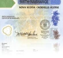 Authentification de Certificat de naissance de la Nouvelle-Écosse