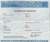 Authentification de Certificat de naissance du Québec