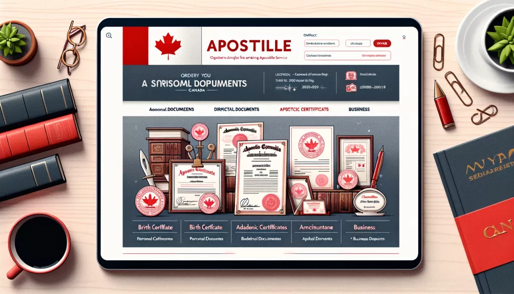 Where to order documents for Apostille in Canada